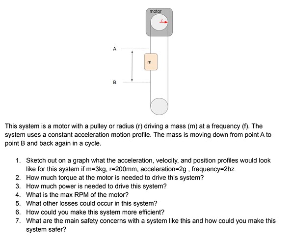 Motor Sizing, Zipline Mechanical Engineer Interview