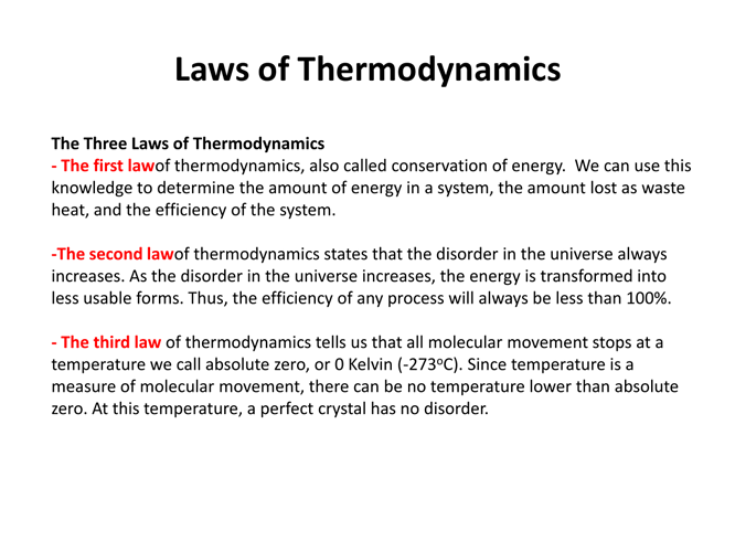Three Laws of Thermodynamics